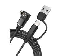 Sinoacc Chargeur USB C compatible avec montre Garmin avec adaptateur USB vers USB C, tressé, noir