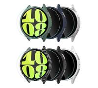 Sinoacc Lot de 6 + 6 coques de protection d'écran pour Galaxy Watch 6 de 40 mm, HD, anti-buée et anti-rayures en verre trempé 9H, étanche et anti-chocs, ensemble de coques de protection globale pour