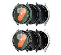 Sinoacc Lot de 6 + 6 coques de protection d'écran pour Galaxy Watch 7 de 40 mm, HD, anti-buée et anti-rayures en verre trempé 9H, étanche et anti-chocs, ensemble de coques de protection globale pour