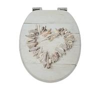 SINOBATH Abattant WC, noyau en bois MDF, robuste, avec système d'abaissement automatique, montage facile, couvercle de WC L'amour