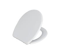 SINOBATH Siège de toilette en forme de O avec fonction de fermeture douce et charnières en acier inoxydable, montage facile par simple pression d'un bouton (blanc)