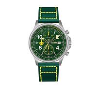 SINOBI Montres de Sport pour Hommes Chronographe Montres-Bracelets Multifonctions pour Hommes avec Calendrier Date Résistant à l'eau Montre Facile à Lire pour Homes (Silver-Green)