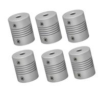 Sinoblu Lot de 6 raccords d'arbre de moteur pas à pas de 4 mm à 5 mm, 19 mm de long, 25 mm de diamètre, connecteur de joint en alliage d'aluminium pour imprimante 3D, machine CNC, encodeur DIY