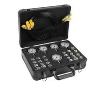 SINOCMP Kit de manomètre de pression hydraulique avec 5 manomètres, 3 tuyaux de test et 24 raccords
