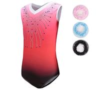 Sinoem Justaucorps de gymnastique pour enfant fille à manches longues/sans manches - Justaucorps de ballet - Justaucorps de danse - Bleu/violet/rose, 9-10 ans