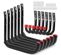 Sinoer Crochets de garage, 12pcs crochets de rangement de garage muraux, pour outils de jardin, échelles, vélos, articles encombrants-9.8 "(25 x 23 cm)+3.5 "(12 x 8.9cm