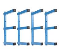 Sinoer garage étagères de rangement en bois, peint en bleu, acier lourd, intérieur, extérieur Étagères murales à 3 niveaux - lot de 4