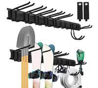 Sinoer Garage Tool Manager support mural, garage Wall Manager support de rangement avec 9 crochets, outils de jardin cintre pour matériel de ski, chaise, balai, vadrouille, râteau outils de jardin