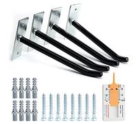 Sinoer Lot de 4 crochets de garage pour système de rangement de pneus, crochets muraux avec vis et chevilles métalliques - Support de pneus/jante pour voiture, noir