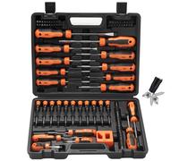 Sinoer Lot de 70 tournevis magnétiques avec étui, comprend des tournevis à fente, Phillips, Torx, hexagonal, carré, pozidriv et tournevis de précision pour homme…