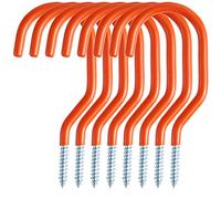 Sinoer Lot de 8 crochets de garage pour vélo, outils - Crochets utilitaires, fixation murale à vis, échelle, extension et outils électriques - Orange