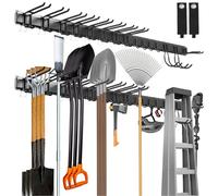 Sinoer Panier mural de gestion d'outils de garage, support métallique pour outils de jardin, rangement outils，range outils de jardin，accroche balai ，support outils mural，80 pouces 15 crochets
