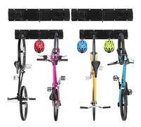 Sinoer support mural pour vélos,porte velo，rangement garage， support mural pour 4 vélos et 3 casques, crochet mural résistant en acier massif, 2 rails de 20 pouces.