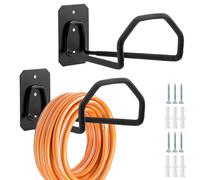 Sinoer Supporto per tubo da giardino en métal, à suspendre au mur, parfait pour tuyau d'eau, 2 pièces