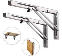 SINOFO Lot de 2 consoles pliantes professionnelles en acier inoxydable - Pour bancs et étagères - 500 mm