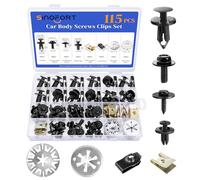 Sinofort 115 Pièces Vis & Clips Voiture Kit, U-Clip et de Vis Fixation, Visserie Automobile, Boulon deFixation, Clips et écrous pour Cache Sous Moteur, Garde Boue Réparer Automobile