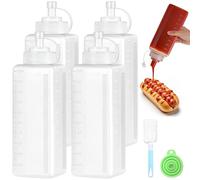 Sinofort 4 Pièces Bouteille Sauce, 1000ml Plastique Pipette Cuisine