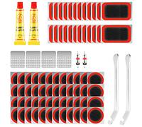 Sinofort 82 Pièces Kit Rustine Velo, Kit Reparation Pneu Velo | Kit de Réparation pour Chambre à Air, Kit de Crevaison Vélo pour Cyclistes, Motos, véhicules Tout-Terrain