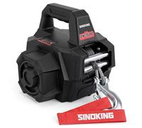 SINOKING Treuil portable de 680,4 kg, treuil avec fixation universelle pour perceuse, corde synthétique de 12,2 m, embrayage à bobine libre, crochet pivotant à 360° pour VTT, ferme, sauvetage et
