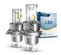 Sinoparcel 2024 Améliorée H4/9003 LED Ampoule de Phare Ventilée, Lampe plus Durable au Remplacer Halogène pour Voiture, Blanc 6500K, Lot de 2