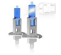 Sinoparcel H1 Ampoule de Phare Halogène Origine, Lampe Jaune pour Feux de Croisement/Route ou Antibrouillard Voiture, 3800K 55W 12V, Lot de 2