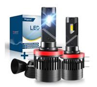 Sinoparcel H15 LED Ampoules de Phare avec Couvercles, Lampes Ventilées plus Durables au Remplacer Halogène pour Feux de Route ou DRL Voiture, Blanches Froides 6500K, DC 12V 35W Lot de 2