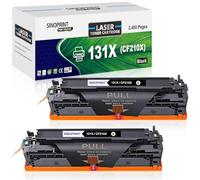 SINOPRINT 131X CF210X Cartouche de toner Noir Compatible pour HP 131X CF210X 131A CF210A pour HP LaserJet Pro 200 Color M251n M251nw M276nw, 128A CF320A CM1415FNW CP1525N, CB540A CP15n CP15n 215, 2
