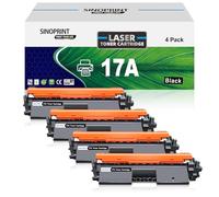 SINOPRINT 17A Lot de 4 cartouches de toner de rechange pour HP 17A CF217A avec imprimante Laserjet Pro M102w M130fw, Pro MFP M130fw M130nw M130fn M130a Noir (avec puce)