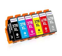 SINOPRINT 378XL 478XL Lot de 6 cartouches d'encre compatibles avec Epson 378XL 478XL Multipack 378 XL 478 XL pour Expression Photo HD XP-15000 XP15000 (Rouge, Gris, Noir, Cyan, Magenta, Jaune)
