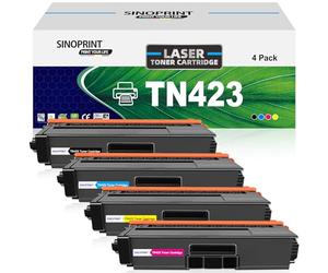 SINOPRINT 4 Pack TN423 Cartouche de Toner Compatible pour Brother TN-423 TN423BK TN423C TN423Y TN423M TN421 pour Brother HL-L8260CDW HL-L8360CDW MFC-L8690CDW MFC-L8900CDW DCP-L8410CDW DCP-L8410CDN