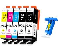 SINOPRINT 5 Pack 924 Cartouches d'encre pour HP 924 Multipack Compatibles avec HP OfficeJet Pro 8122e 8124e 8130e 8120e 8120 8132e 8125e 8135e 8138e 8139e 8122 8123 8125 8128 8133(Pas de Puce)