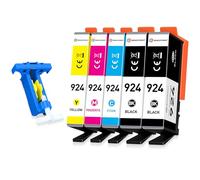 SINOPRINT 5 Pack 924 Cartouches d'encre pour HP 924 Multipack Compatibles avec HP OfficeJet Pro 8122e 8124e 8130e 8120e 8120 8132e 8125e 8135e 8138e 8139e 8122 8123 8125 8128 8133(Pas de Puce)