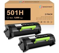 SINOPRINT Cartouche de toner de rechange pour imprimante Lexmark 50F1H00 501H pour imprimante MS310d MS310dn MS312dn MS315dn MS410dn MS415dn MS510dn MS610dn (5 000 pages, 2 noir)
