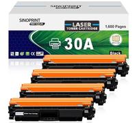 SINOPRINT CF230A 30A Lot de 4 cartouches de toner noir MFP M227fdw de remplacement pour HP 30X CF230X pour HP Pro M203dw MFP M227fdw M227fdn M203dn M227sdn M203d M227 M203 Series encre pour imprimante