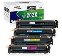 SINOPRINT Lot de 4 cartouches de toner de rechange pour imprimante HP 202X CF500X CF500A 202A pour imprimante HP Color Pro MFP M281fdw M281cdw M254dw M281fdn 281fdw M254 M281 (noir, cyan, jaune,