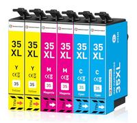 SINOPRINT Lot de cartouches d'encre 35XL compatibles avec Epson 35XL 35 XL pour Workforce Pro WF-4720 WF-4725 WF-4730 WF-4740 WF-4720DWF WF-4725DWF WF-4730DTWF WF-4740DTWF (2 cyan, 2 magenta, 2
