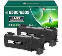 SINOPRINT Phaser 6500 WorkCentre 6505 Lot de 2 cartouches de toner noir de remplacement 106R01597 pour imprimante Xerox Phaser 6500 6500N 6500DN WorkCentre 6505