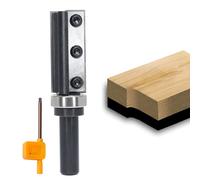 Sinoprotools Fraise à affleurer à plaques réversibles, tige de 12 mm, longueur de coupe 50 mm, avec 4 côtés en métal dur interchangeable (HW), avec roulement à billes, pour le travail du bois, coupe