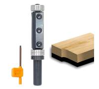 Sinoprotools Fraise à affleurer à plaques réversibles, tige de 12 mm, longueur de coupe 50 mm, avec carbure interchangeable (HW), avec roulement à billes sur la tige et le dessus, pour le travail du
