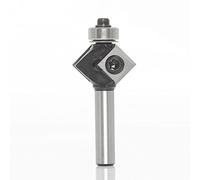 Sinoprotools Fraise à chanfreiner à plaques réversibles, défonceuse avec 4 côtés interchangeables en carbure (HW), tige 8 mm, diamètre 27 mm, longueur utile 12 mm, angle 45°, avec roulement à billes.