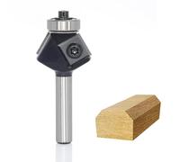 Sinoprotools Fraise à chanfreiner avec 4 côtés en carbure de tungstène interchangeable (HW), tige 8 mm, diamètre 27 mm, longueur utile 12 mm, angle 30°, avec roulement à billes.