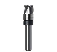 Sinoprotools Fraise hélicoïdale à tige 8 mm, fraise à rainurer à 3 flûtes, diamètre de coupe 12 mm, longueur de coupe 10 mm, fraise à profiler affleurante pour bords en bois affleurant pour fraiser ou