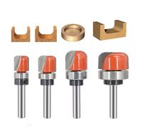 Sinoprotools Lot de 4 fraises à défoncer avec bol et plateau - Tige de 6,35 mm - Pointe en carbure - Pour couper le jus - Idéal pour la fabrication de bols en bois, plateaux, boîtes, bacs de planche