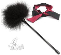 Sinorichh Ensemble de Jeu de rôle pour Couples, 2 pièces en Satin, Comprenant Un Bandeau pour Les Yeux et des Accessoires en Plumes