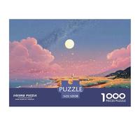 Sinoshow_24085_a_Beach_Under_The_Moonlight_Glowing_Yellow_firef_1e15229b-93ba-46cb-b3a5-946465fbe8ae_2 1000 Pièces Puzzles Stimulant Et Éducatif Puzzle, Jouets Éducatifs Uniques Et Stimulants,Stress