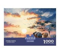 Sinoshow_24085_a_Beautiful_African_Sunset_with_Elephants_in_The_0a9f4070-7b9c-4c73-b09e-3d0c772d1afc_2 1000 Pièces Casse-tête Difficile, Dur, Quasi Impossible Jeu De Puzzle, Cadeau De Noël Aux Images