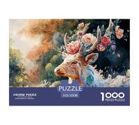 Sinoshow_24085_a_Beautiful_Deer_with_Colorful_Flowers_and_Patte_b4456869-bab1-4299-af63-2d0d9c50973f_1 1000 Pièces Casse-tête Difficile, Dur, Quasi Impossible Jeu De Puzzle, Jouets Éducatifs Uniques