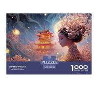 Sinoshow_24085_a_Beautiful_Geisha_Woman_with_Dark_Hair_and_Cher_a3f46cfc-6cd4-44d0-9341-7589b9cff68f_1 1000 Pièces Casse-tête Difficile, Dur, Quasi Impossible Puzzle, Jouets Éducatifs Uniques Et Stim
