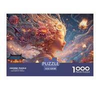 Sinoshow_24085_a_Beautiful_Girl_with_Hair_Made_of_Colorful_Flow_293dd525-6db4-445b-9f3f-e23678f315b8_2 1000 Pièces Casse-tête Difficile, Dur, Quasi Impossible Puzzle, Jeu Familial Anti-Stress, Cadeau