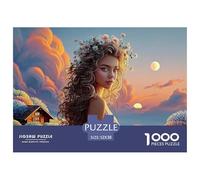 Sinoshow_24085_a_Beautiful_Girl_with_Long_Curly_Hair_Wearing_FL_748f1e8f-d0b9-4fbf-86a9-b5df6a918a86_1 1000 Pièces Puzzles Difficile, Dur, Quasi Impossible Jeu De Puzzle, Jouets Éducatifs Uniques Et
